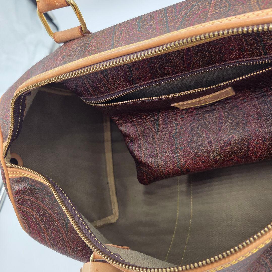 【超美品】ETRO ペイズリー柄 レザーボストンバッグ　希少