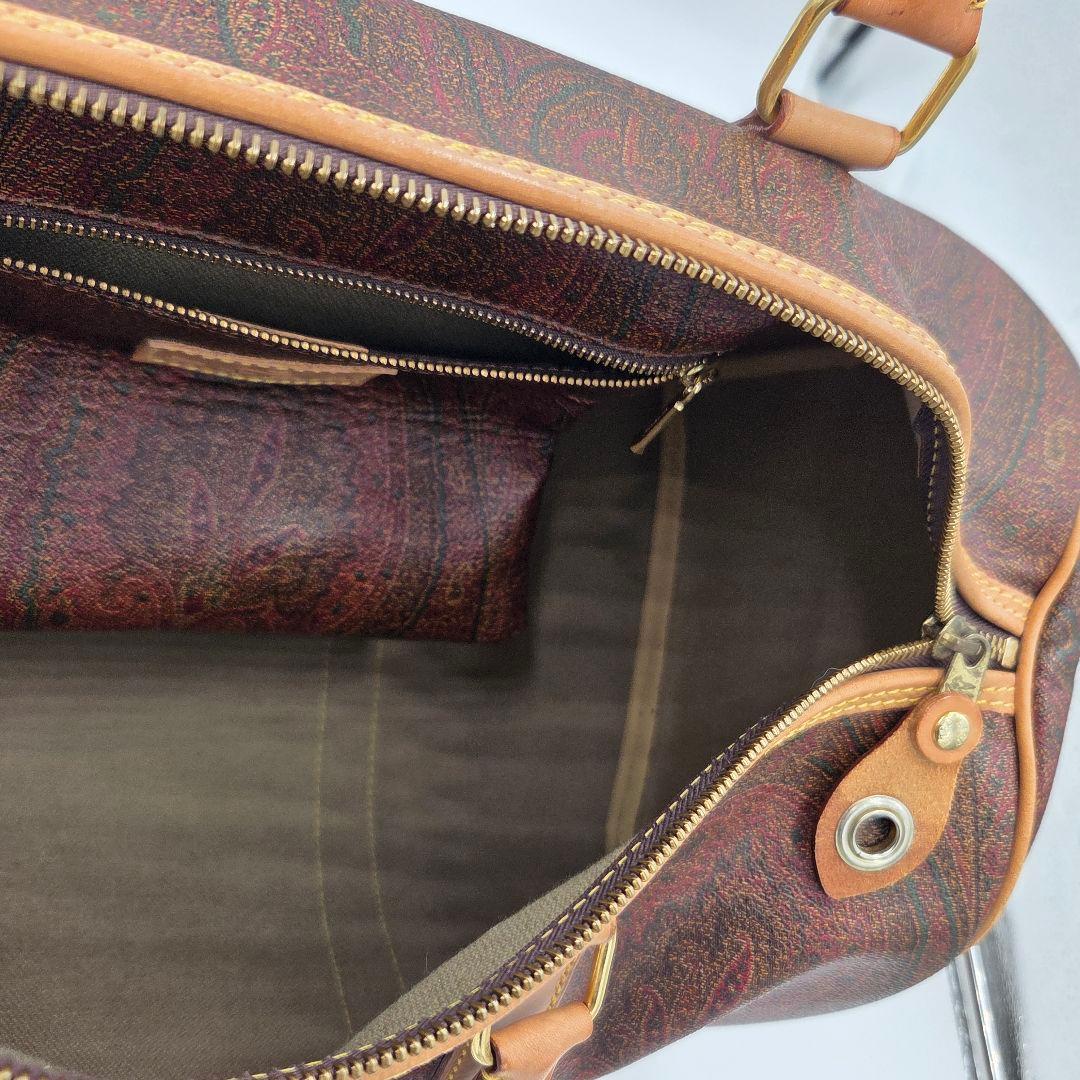 【超美品】ETRO ペイズリー柄 レザーボストンバッグ　希少