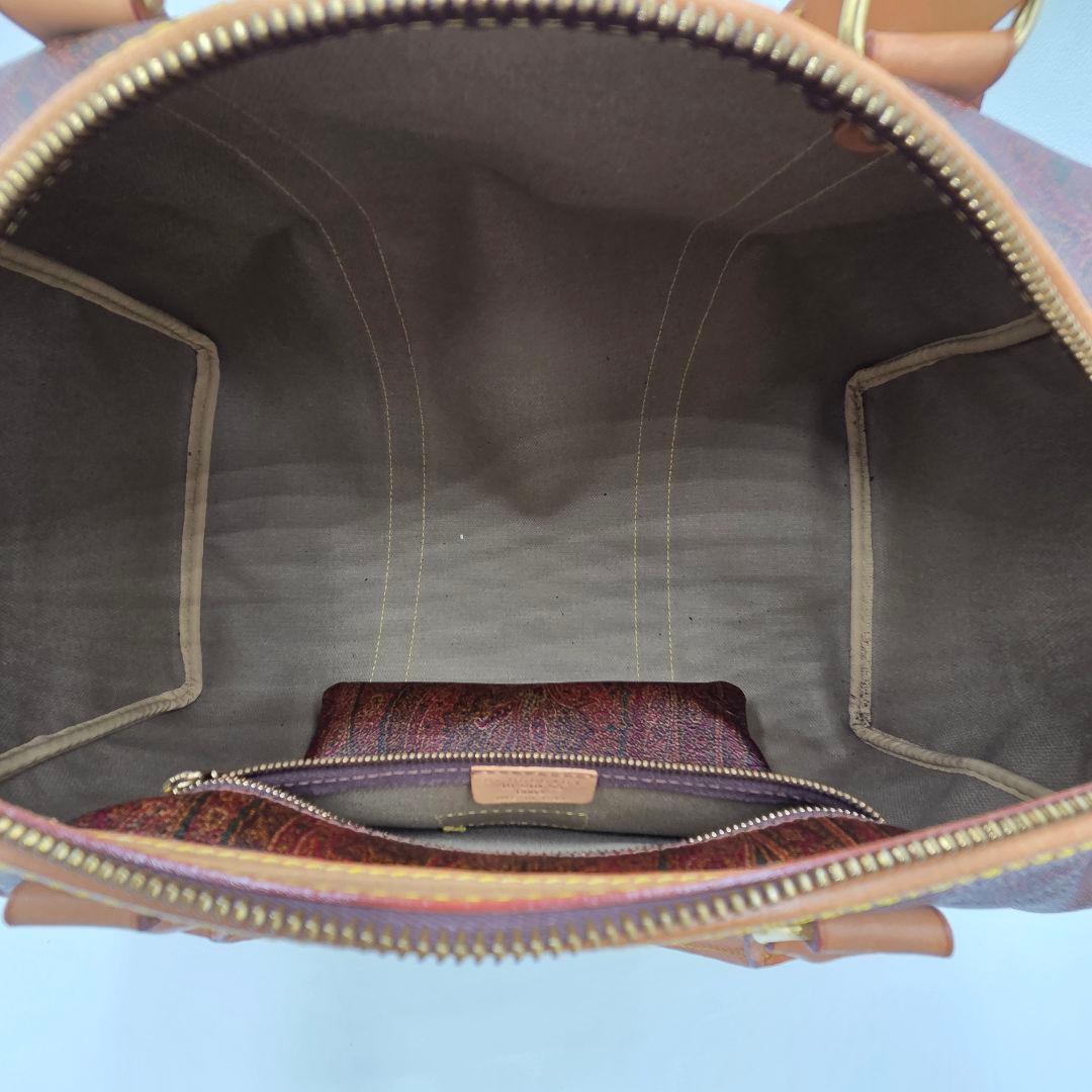 【超美品】ETRO ペイズリー柄 レザーボストンバッグ　希少