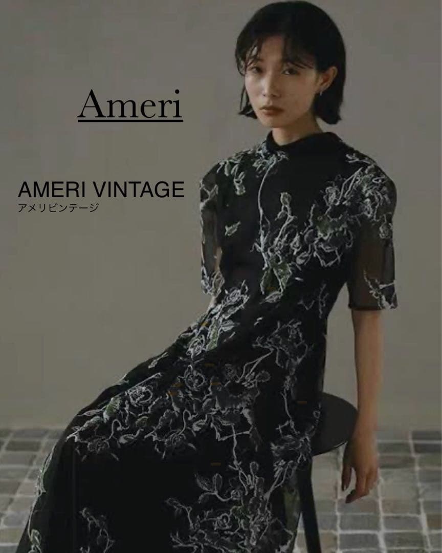【Ameri】2WAY WILD ROSE CANVAS ART DRESS