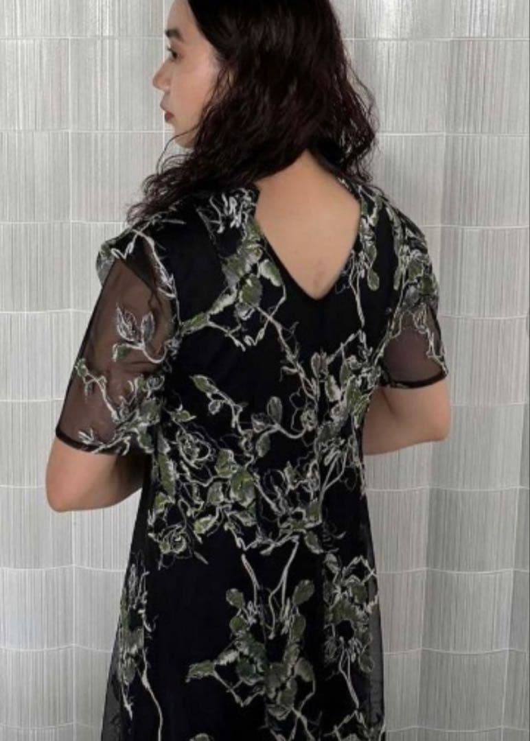 【Ameri】2WAY WILD ROSE CANVAS ART DRESS