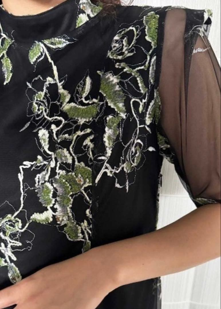 【Ameri】2WAY WILD ROSE CANVAS ART DRESS