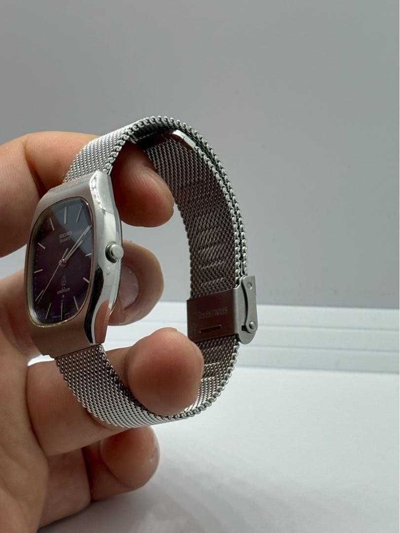 SEIKO セイコー emblem メンズ 腕時計 スクエア　ブルー文字盤