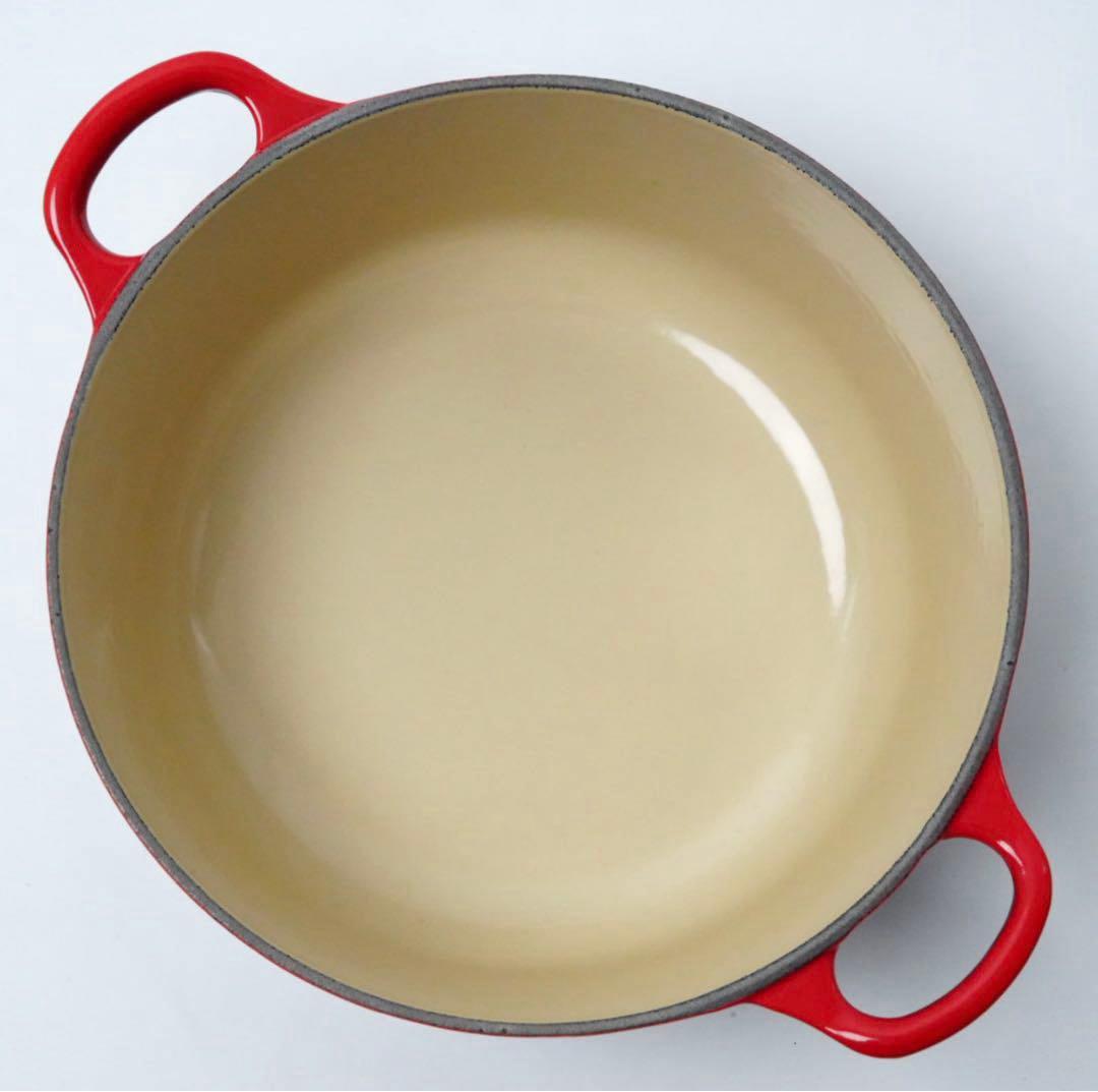 【美品】LE CREUSET　ココット ロンド チェリーレッド　20cm