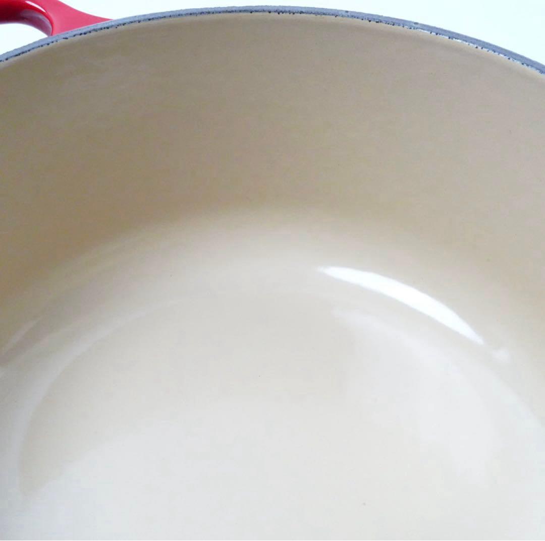 【美品】LE CREUSET　ココット ロンド チェリーレッド　20cm