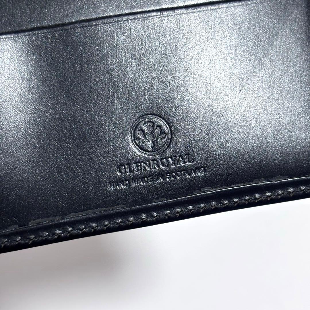 【現行品】グレンロイヤル マネークリップ 小銭入れ付 ブラック レザー 薄マチ