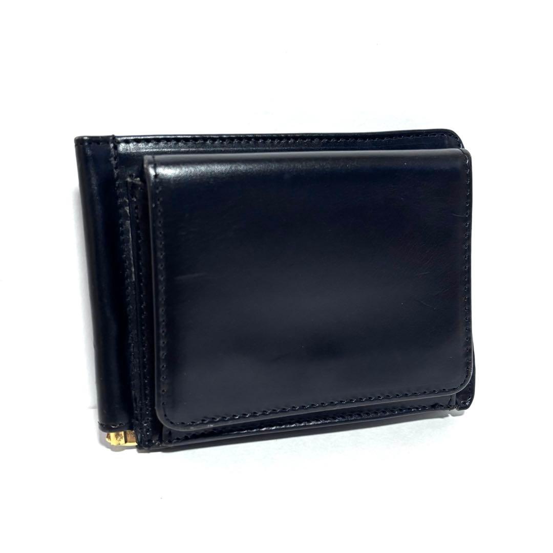 【現行品】グレンロイヤル マネークリップ 小銭入れ付 ブラック レザー 薄マチ