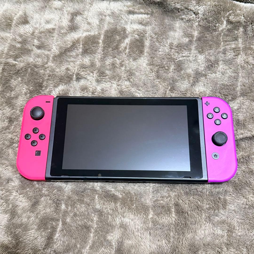 Nintendo switch本体 ジョイコンカスタム ピンク紫 SDカード付き