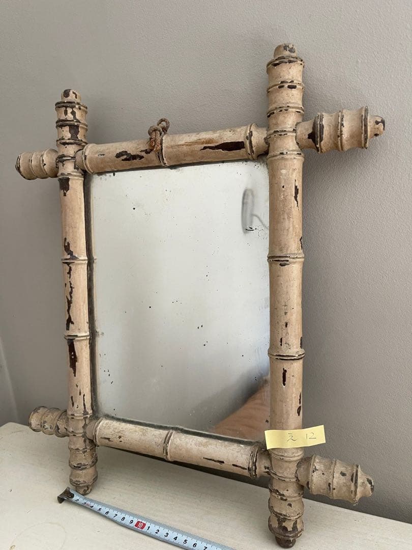 【え12】15 フランス　アンティーク　鏡　壁掛け