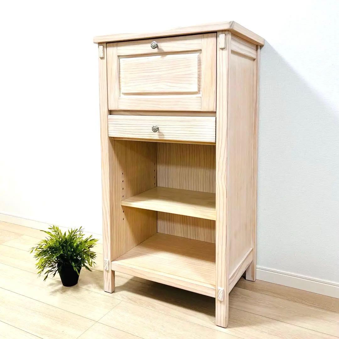 そ103【美品】フレンチカントリー ナチュラル木製 電話台 FAX台 チェスト