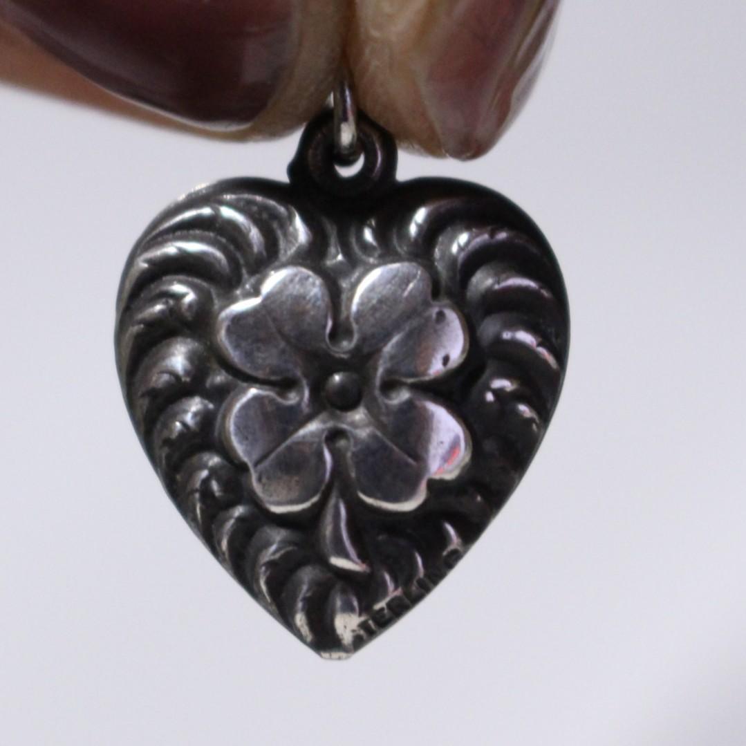 40s　スウィートハートジュエリー　シャムロック　シルバー　クローバー　四葉