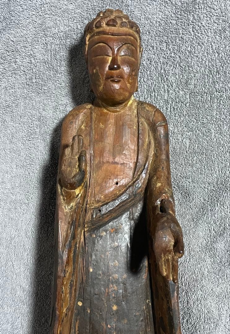 アンティーク　木製仏像