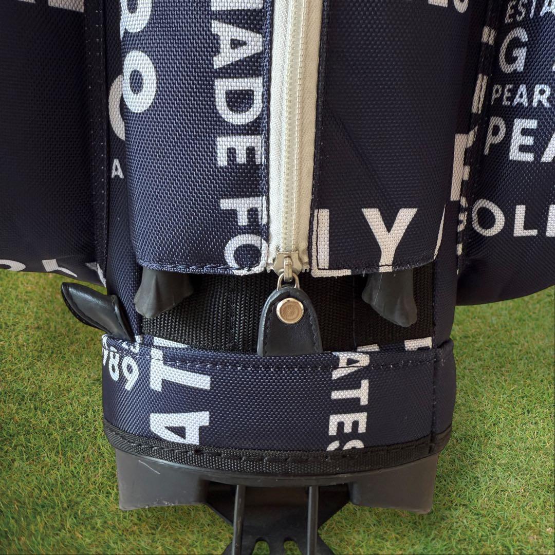 パーリーゲイツ　キャディ バッグ　ショルダー式　スタンド式　軽量　総柄　紺