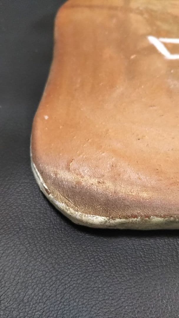 備前焼銀彩四方角皿