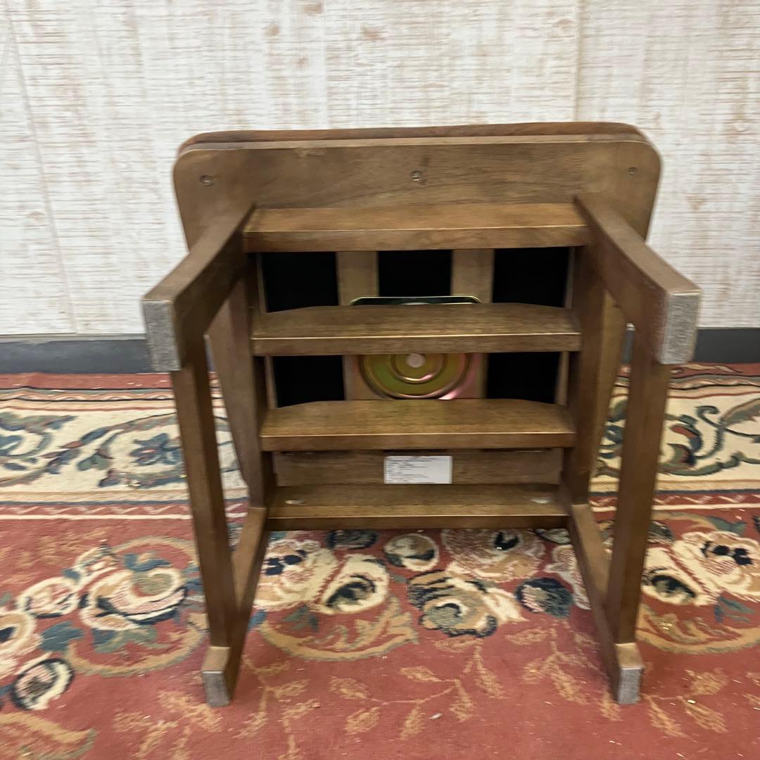 ②北欧レトロ 上久商店 大川家具 ノゾミ 回転式 天然木製椅子 アームレスチェア