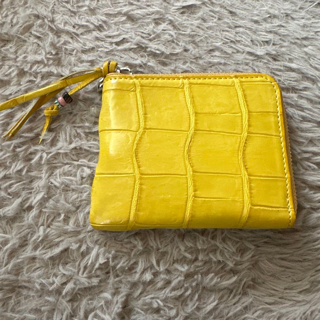 ブルーナボイン　クロコダイル　スモールウォレット　イエロー　新品
