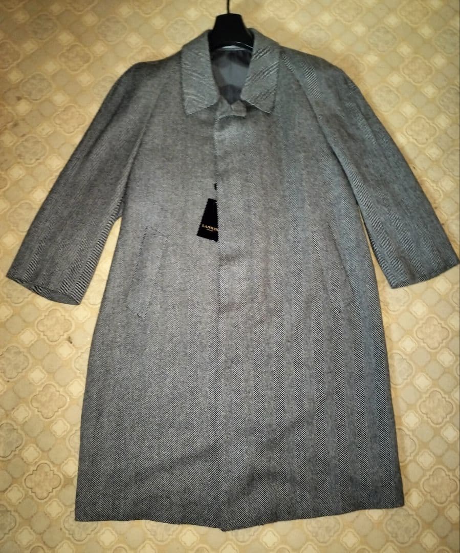 LANVIN ステンカラーコート イギリス製カシミヤ100%生地使用