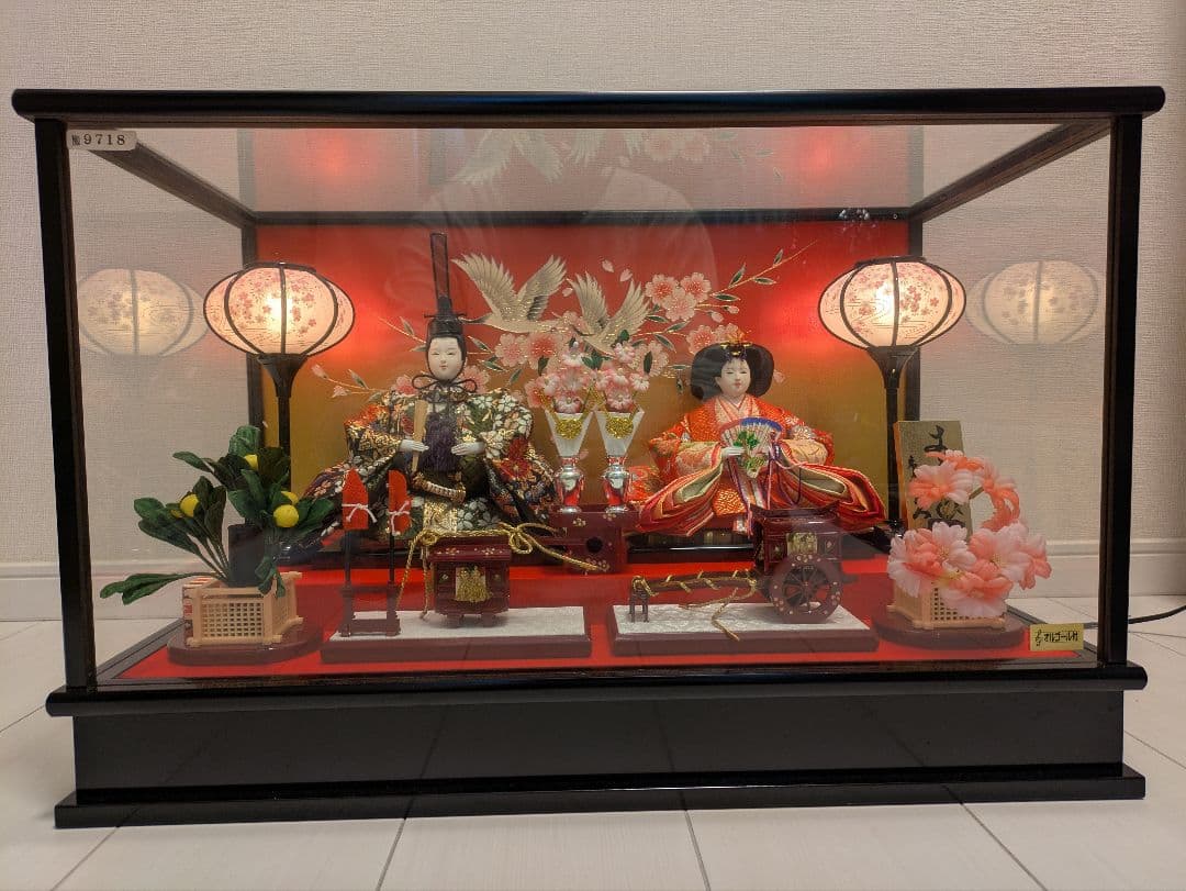 ひな人形セット ガラスケース付き