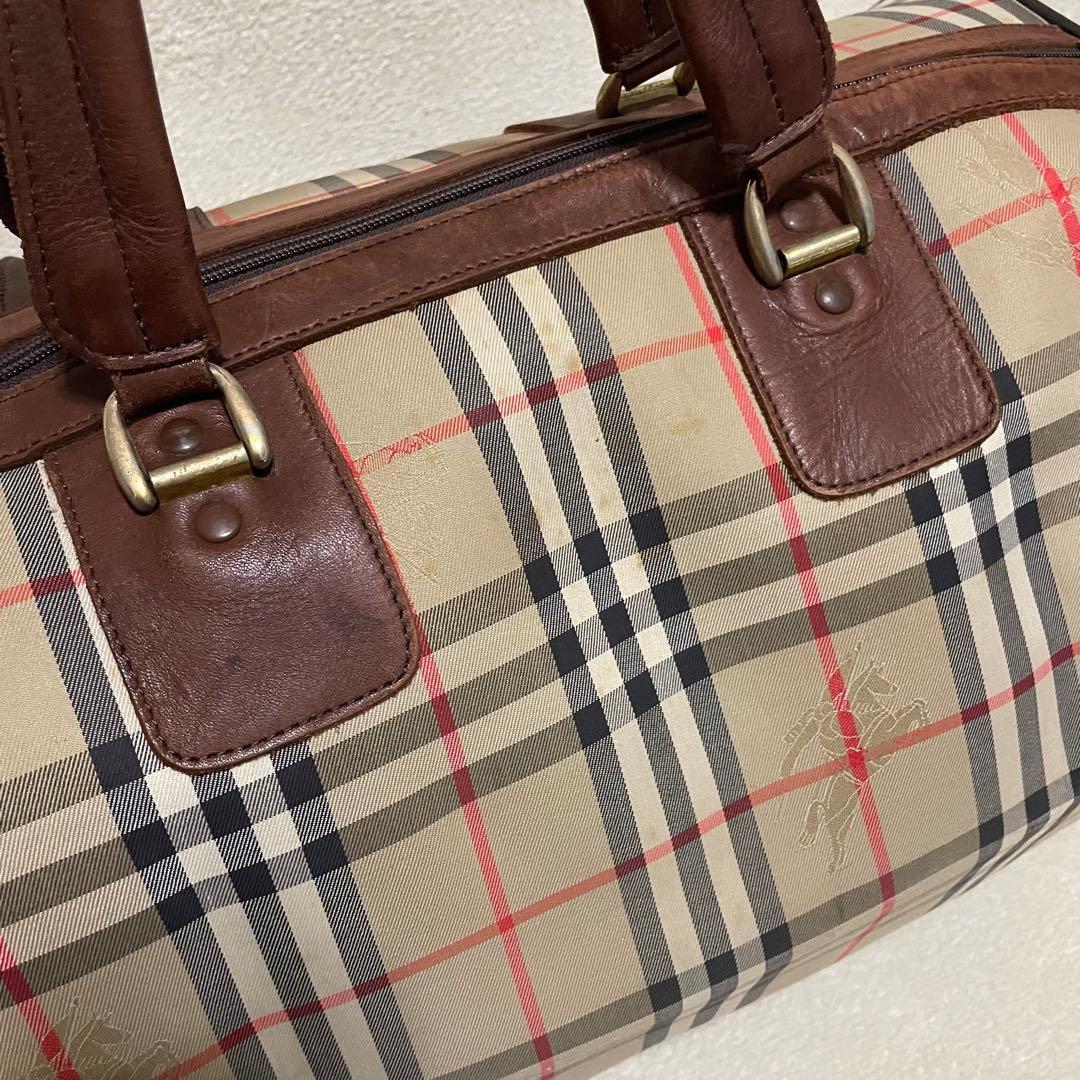 【3泊4日】 バーバリー ボストンバッグ ノバチェック 大容量 旅行 鍵付き