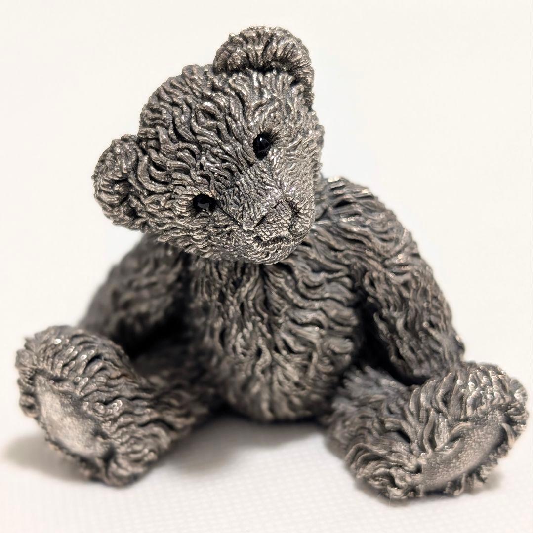 純銀張 英国 スターリングシルバー ホールマーク テディベア 彫刻 くま