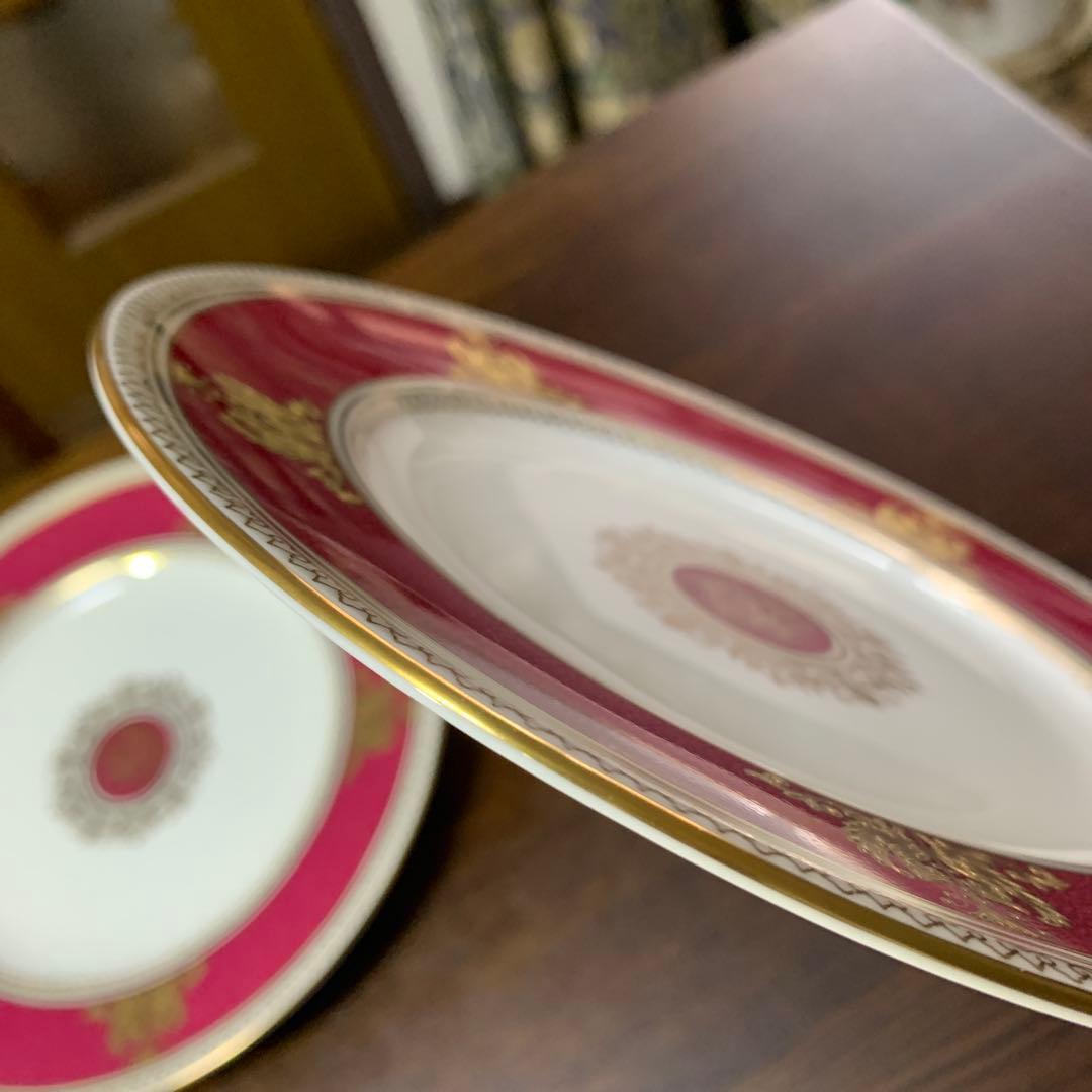 お値下げ☆極美品☆ウェッジウッドコロンビアパウダールビー20.5cmプレート2枚