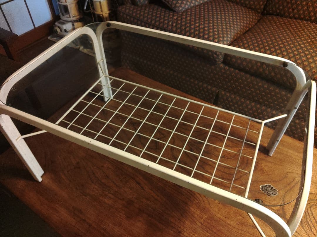 レトロポップ　ガラステーブル　ミッドセンチュリー　コーヒーテーブル　ヴィンテージ