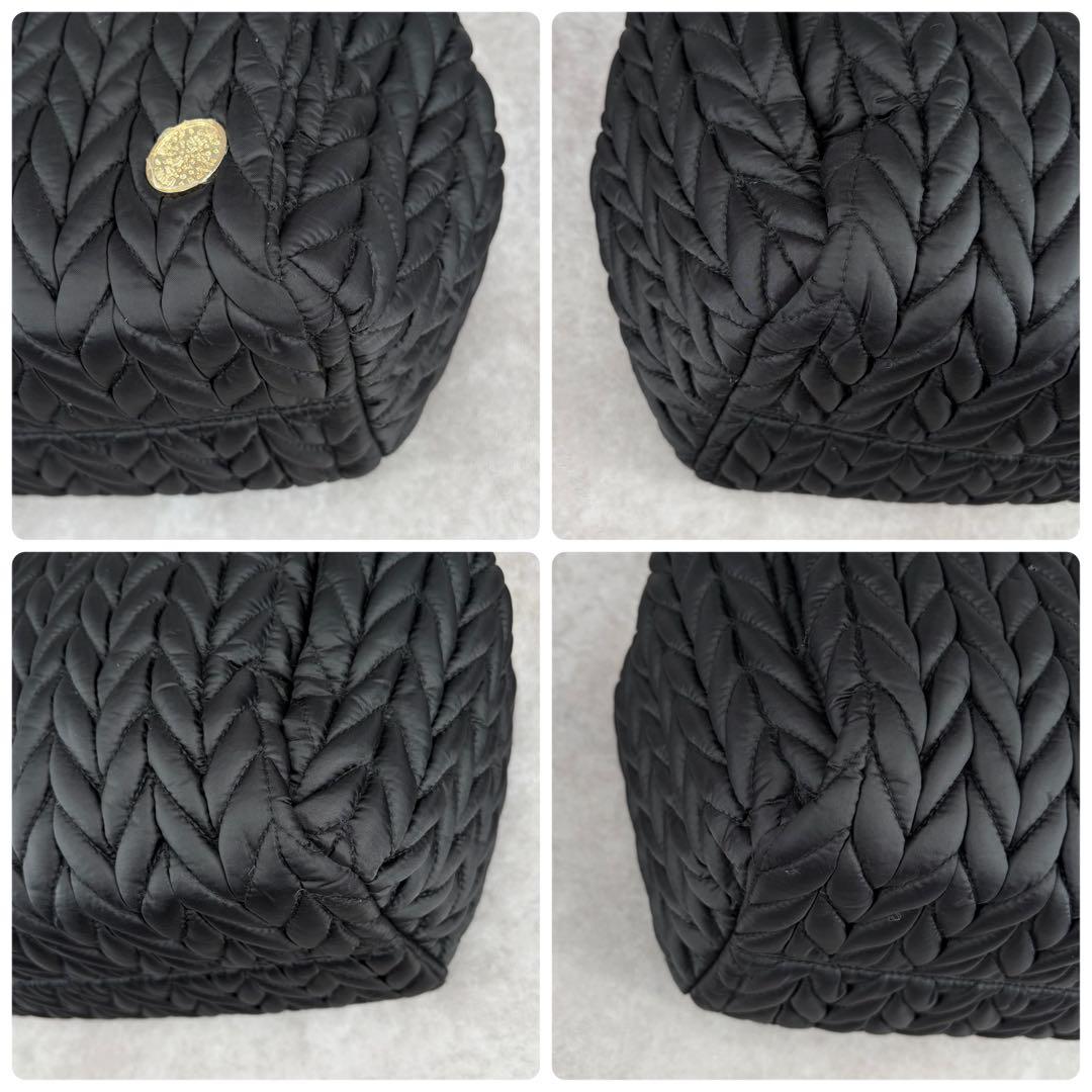 【良品✨】ハップ キルティング マザーズバッグ 2WAY ショルダー 黒