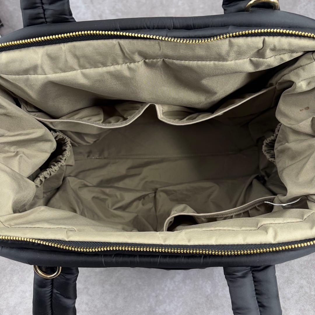 【良品✨】ハップ キルティング マザーズバッグ 2WAY ショルダー 黒