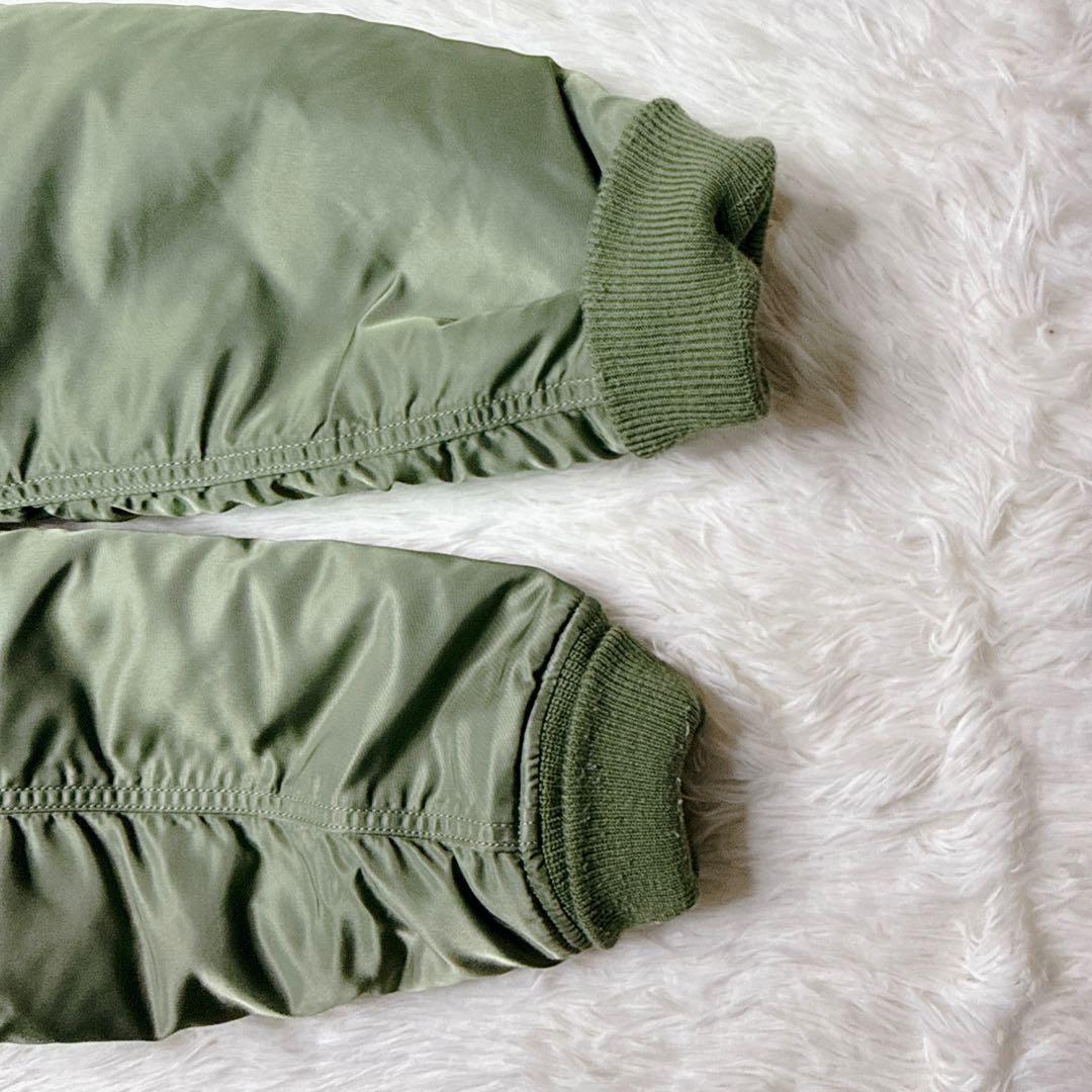 ✨美品✨ アルファ MA-1 フライトジャケット 緑 L y2k 短丈