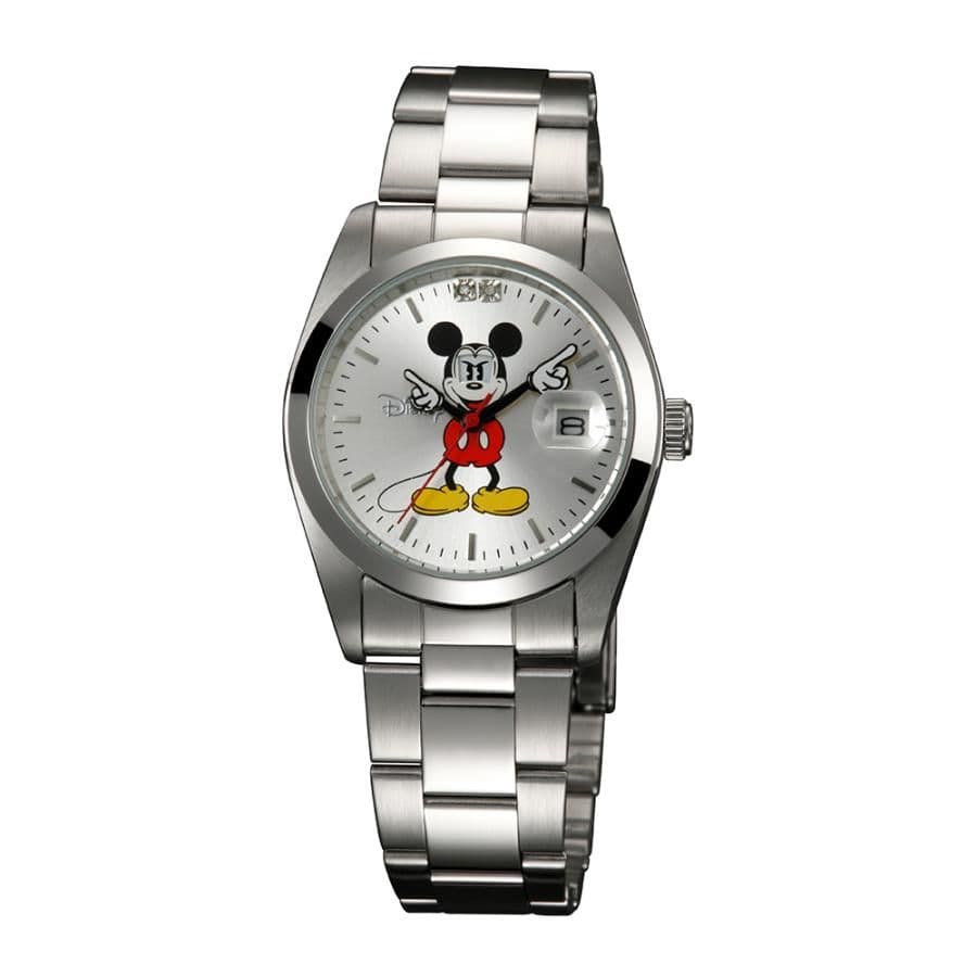 ディズニー　世界限定腕時計ギミックアイミッキー　シルバー
