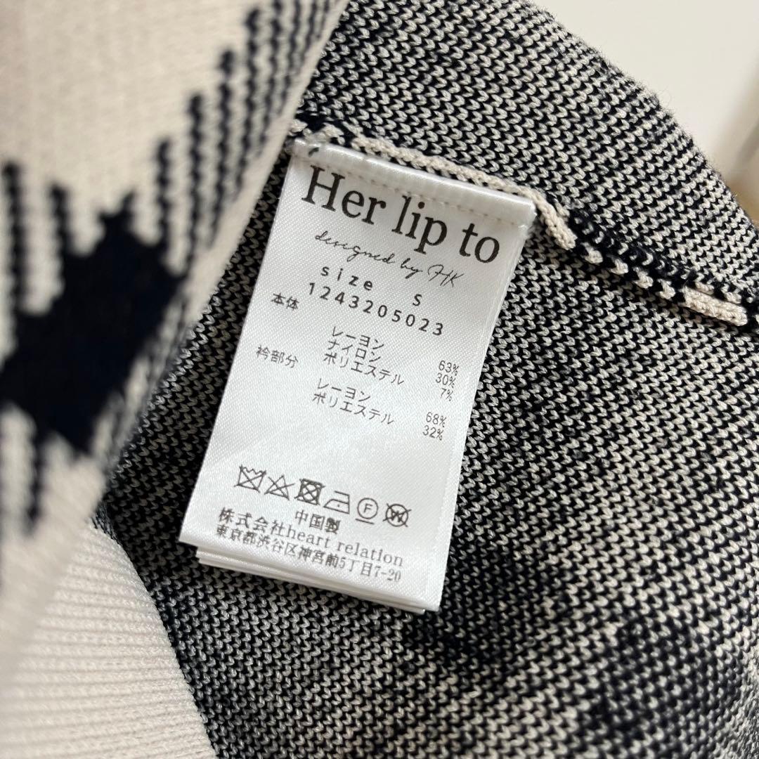 ワンピース herlipto Trois Logo Knit Mini Dress
