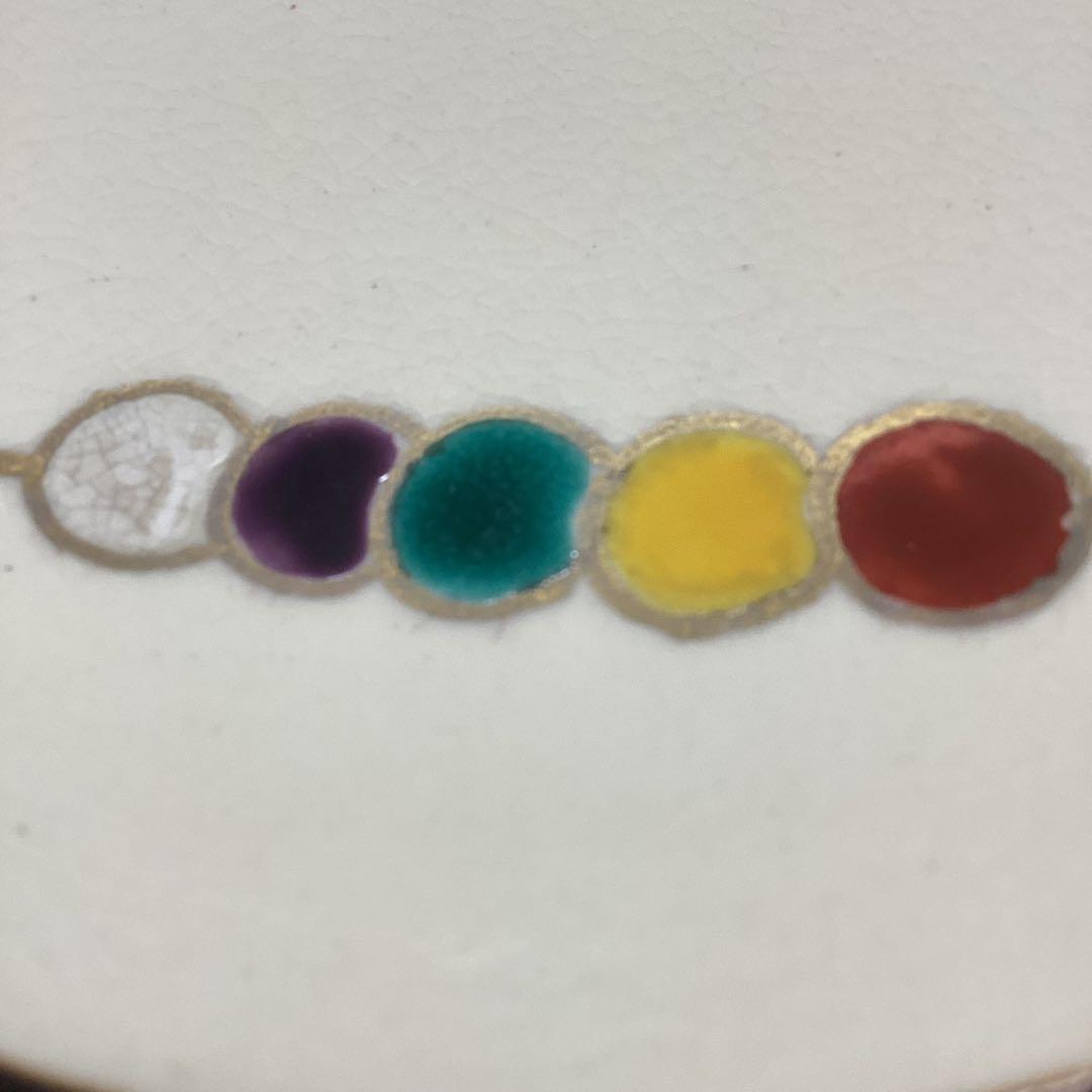 京焼色絵都おどり絵小皿　10客　新品未使用