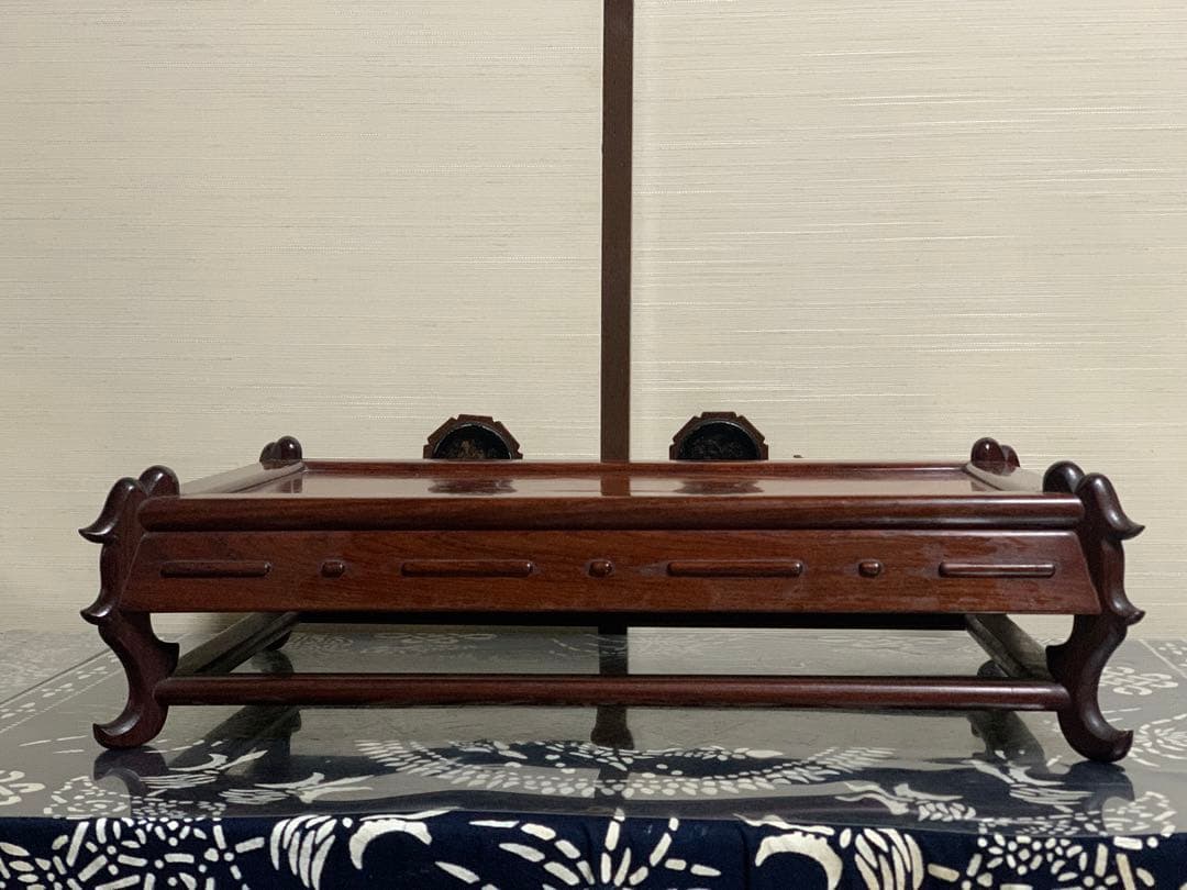 【専用】花梨？紫檀？無垢材　高級銘木　特大　盆栽　美術品　台座　天板一枚板