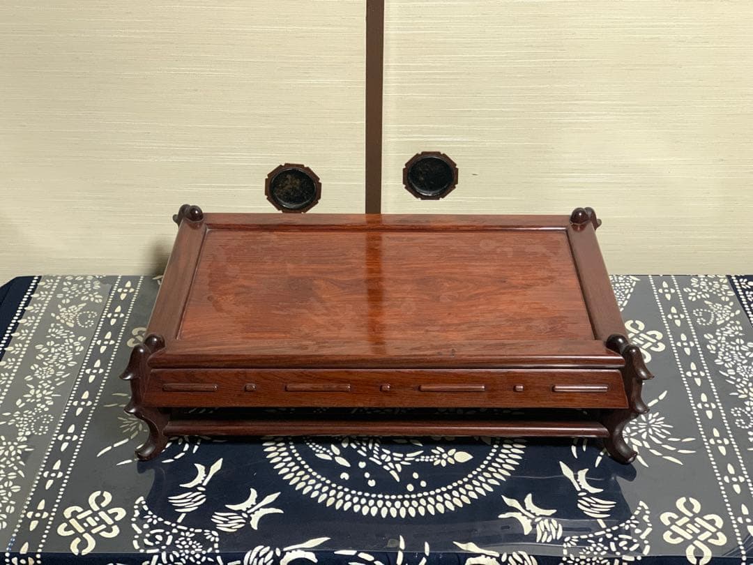 【専用】花梨？紫檀？無垢材　高級銘木　特大　盆栽　美術品　台座　天板一枚板