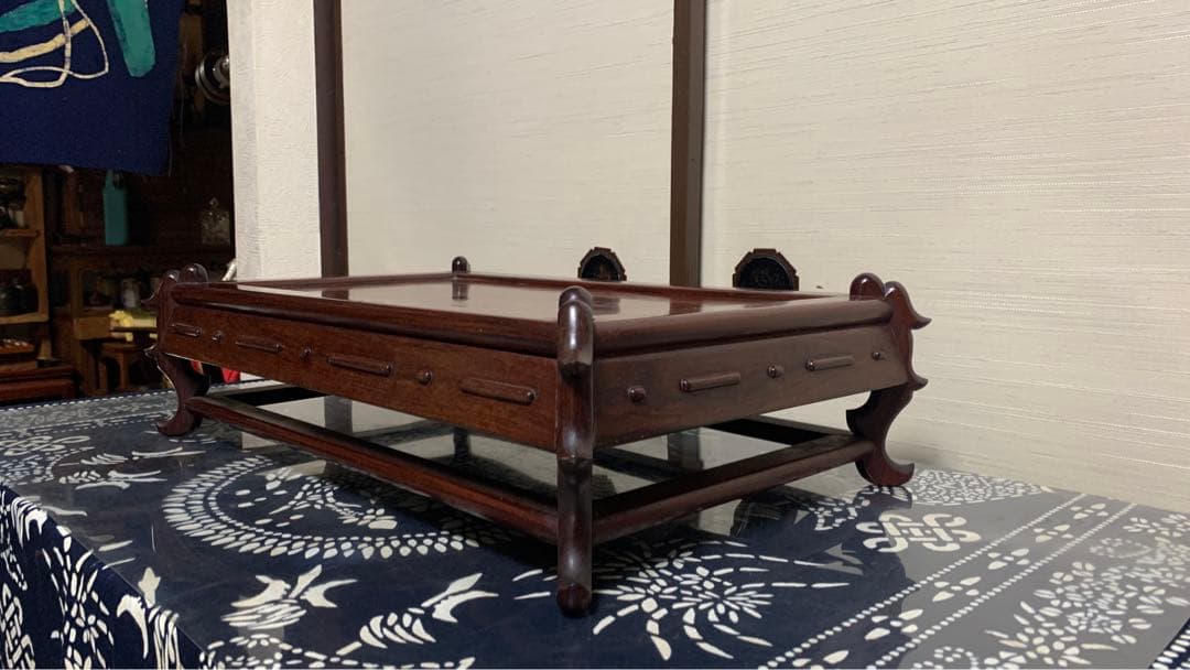 【専用】花梨？紫檀？無垢材　高級銘木　特大　盆栽　美術品　台座　天板一枚板