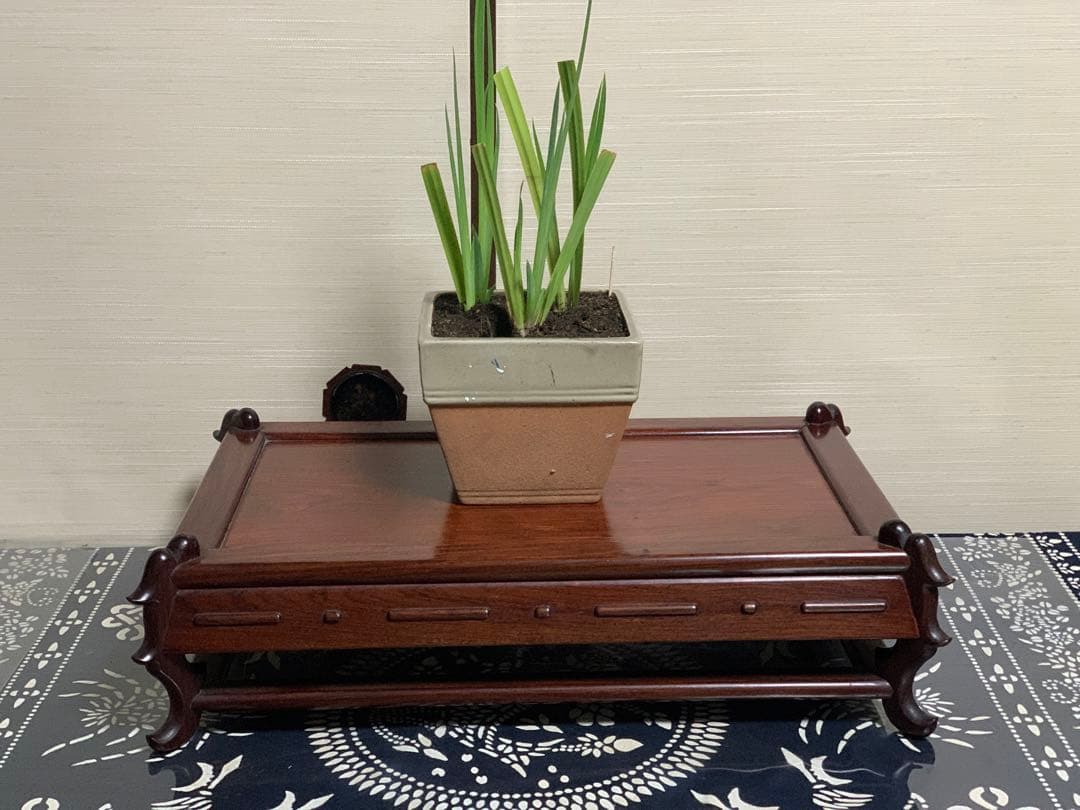 【専用】花梨？紫檀？無垢材　高級銘木　特大　盆栽　美術品　台座　天板一枚板