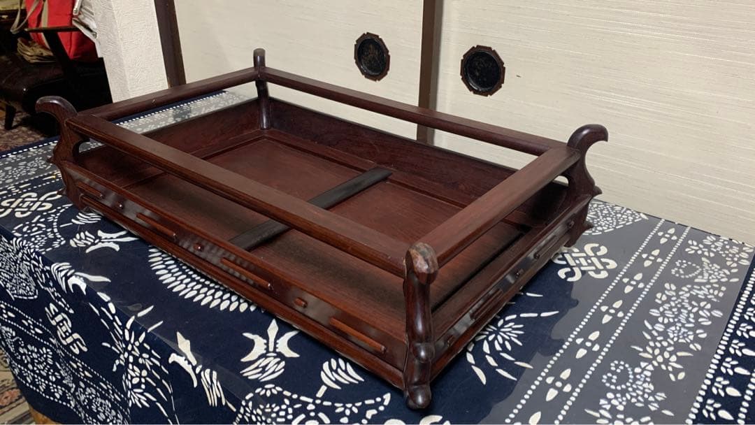 【専用】花梨？紫檀？無垢材　高級銘木　特大　盆栽　美術品　台座　天板一枚板