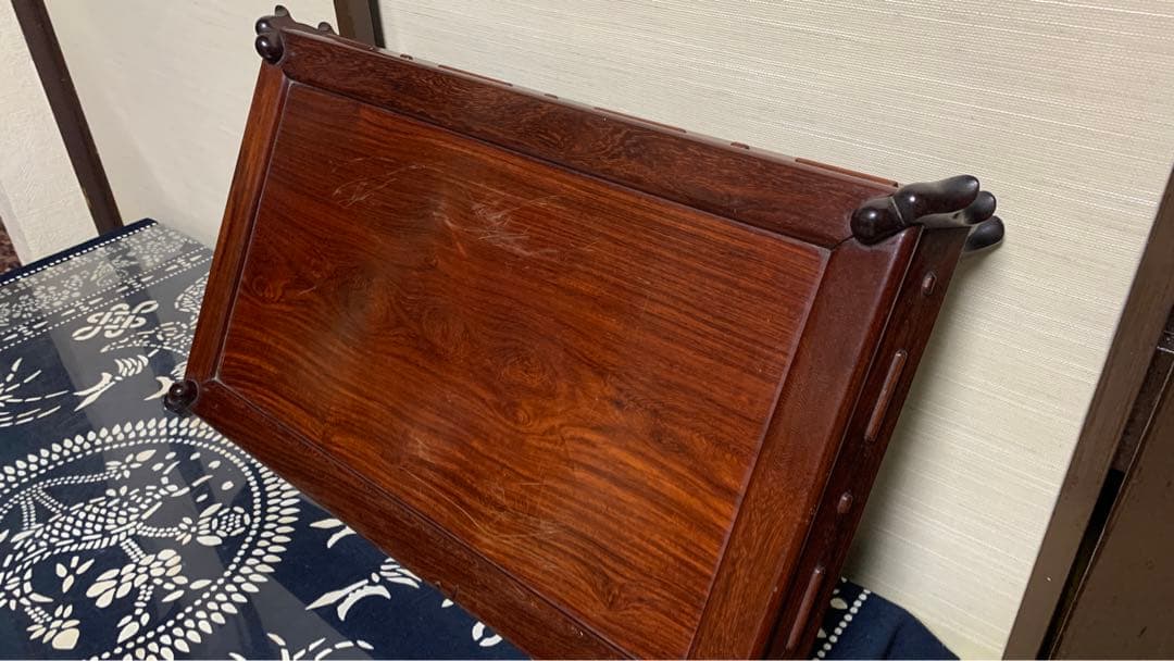 【専用】花梨？紫檀？無垢材　高級銘木　特大　盆栽　美術品　台座　天板一枚板
