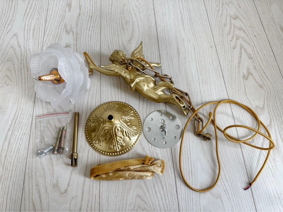 フレンチアンティーク 調天使のペンダントライト ロココ