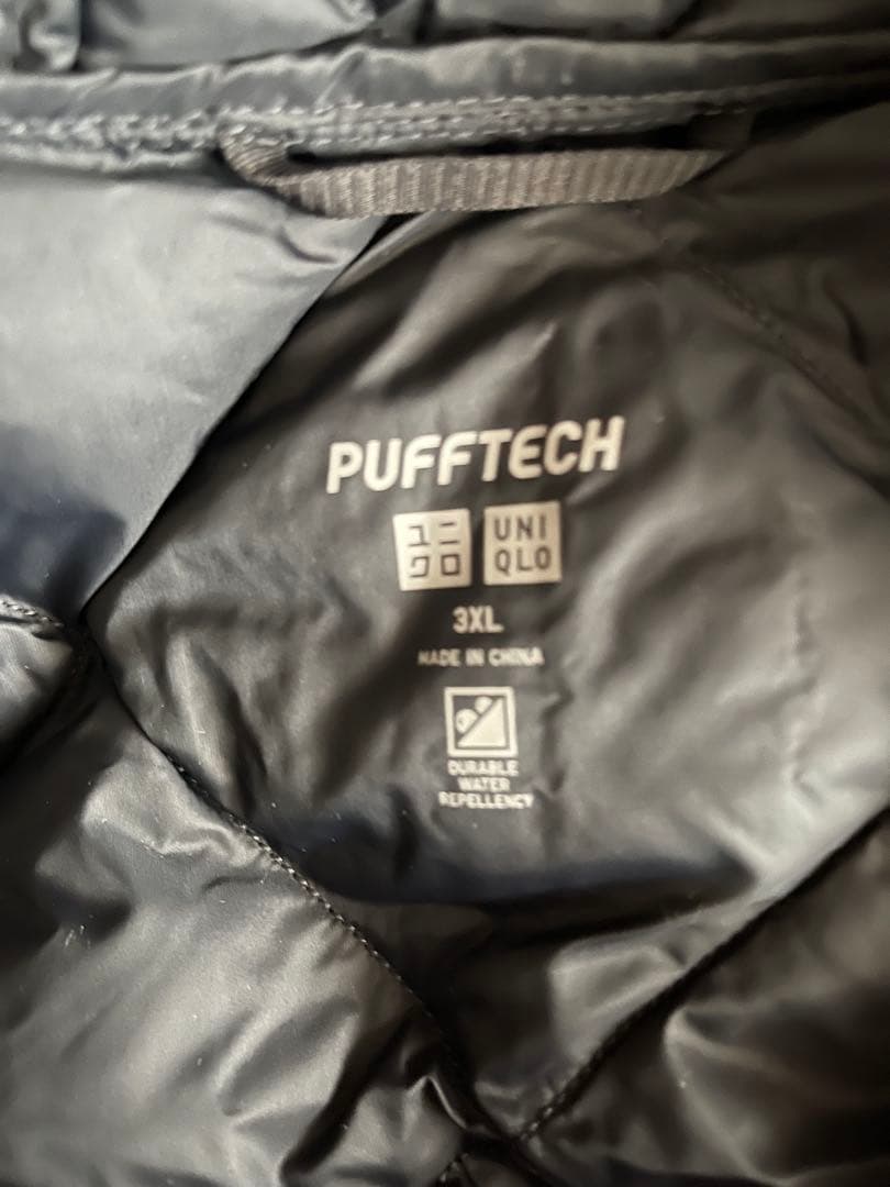 ユニクロ パフテックロングコートリラックスフィット ブラック 3XL