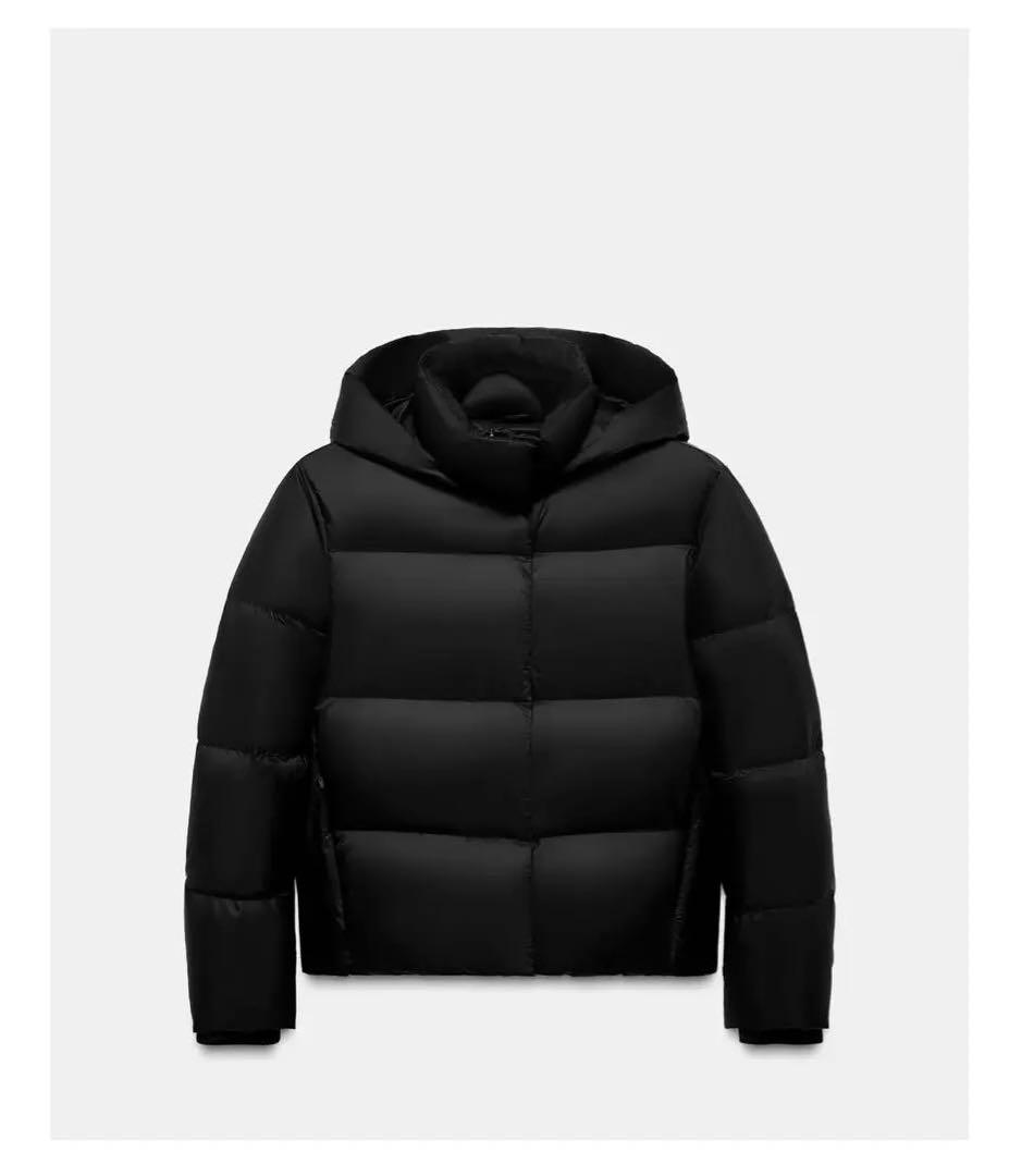 ZARA 撥水・防風フード付きショートダウンジャケット