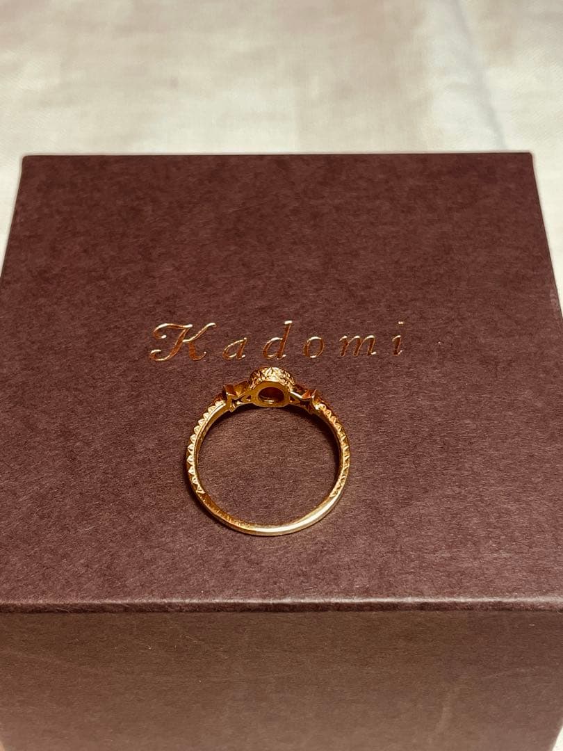 kadomi イタリアンシェルカメオリング K18ゴールド 星ダイヤモンド 指輪