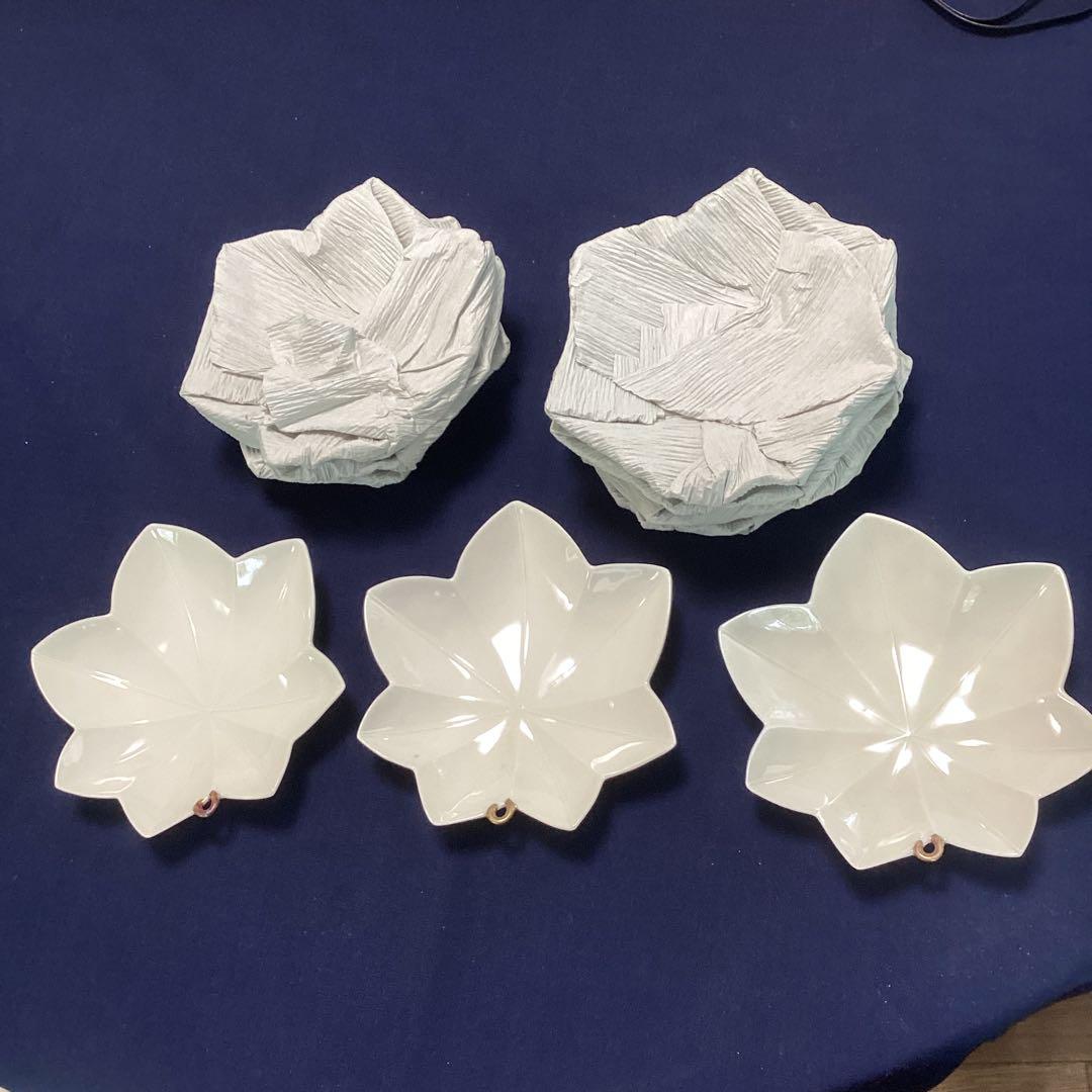 tama　　白釉紅葉型向付9客　　新品未使用