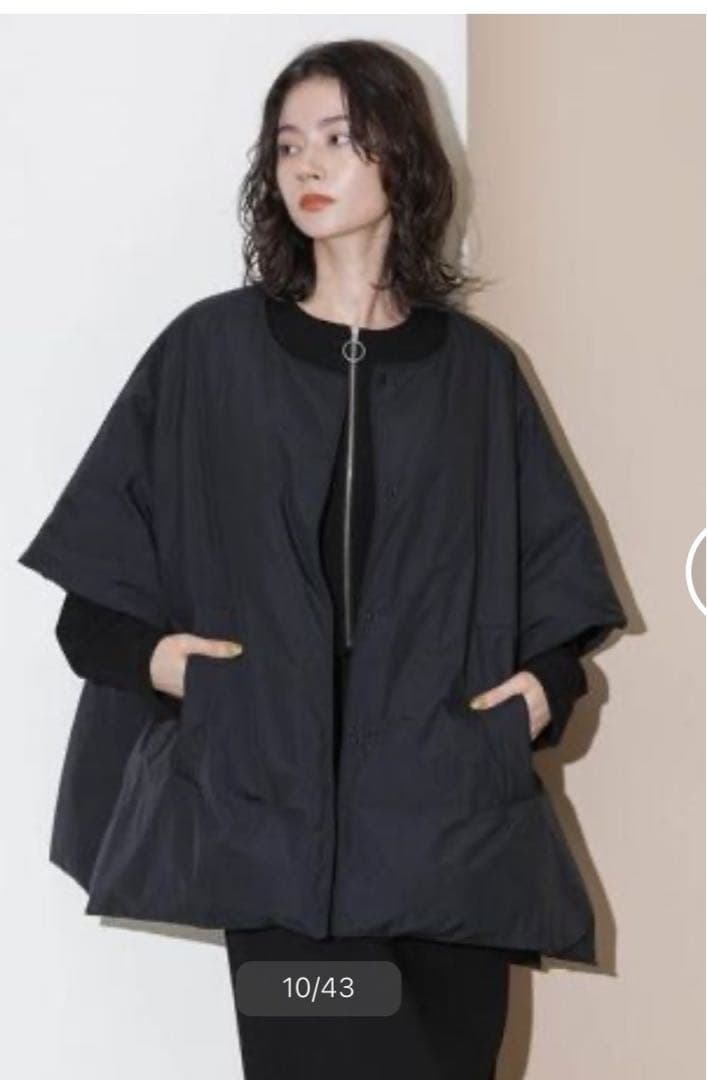 ナノユニバース　西川ダウン　2WAY ケープダウンポンチョダウン