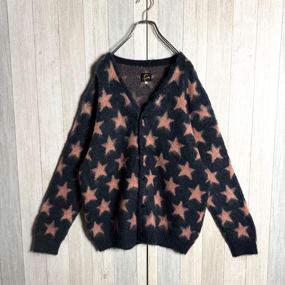 3420【キムタク着用・美品】ニードルス スター総柄 モヘア カーディガン