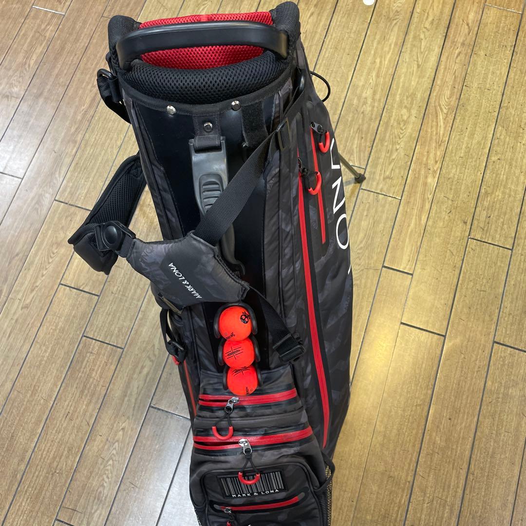 MARK & LONA キャディバッグ ブラック/レッド