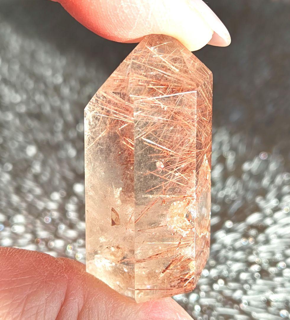 珍品【高品質】ピンクレッド ルチル ポイント