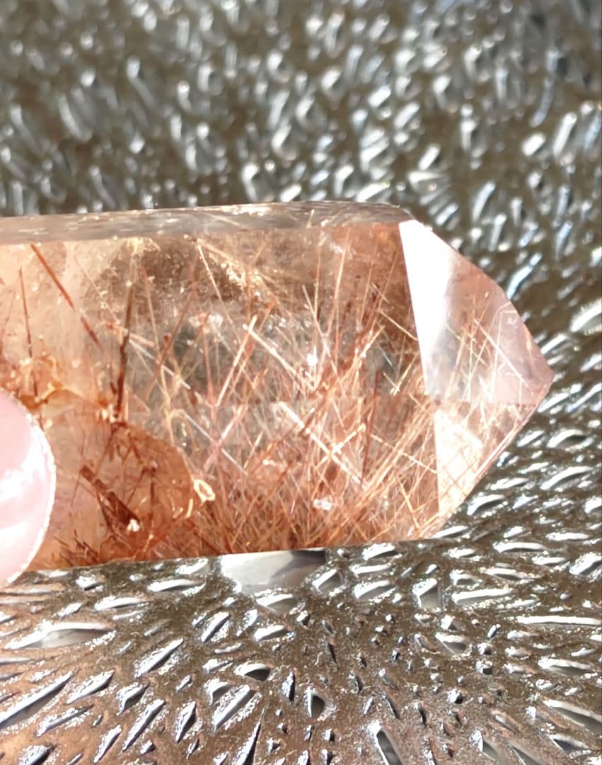 珍品【高品質】ピンクレッド ルチル ポイント