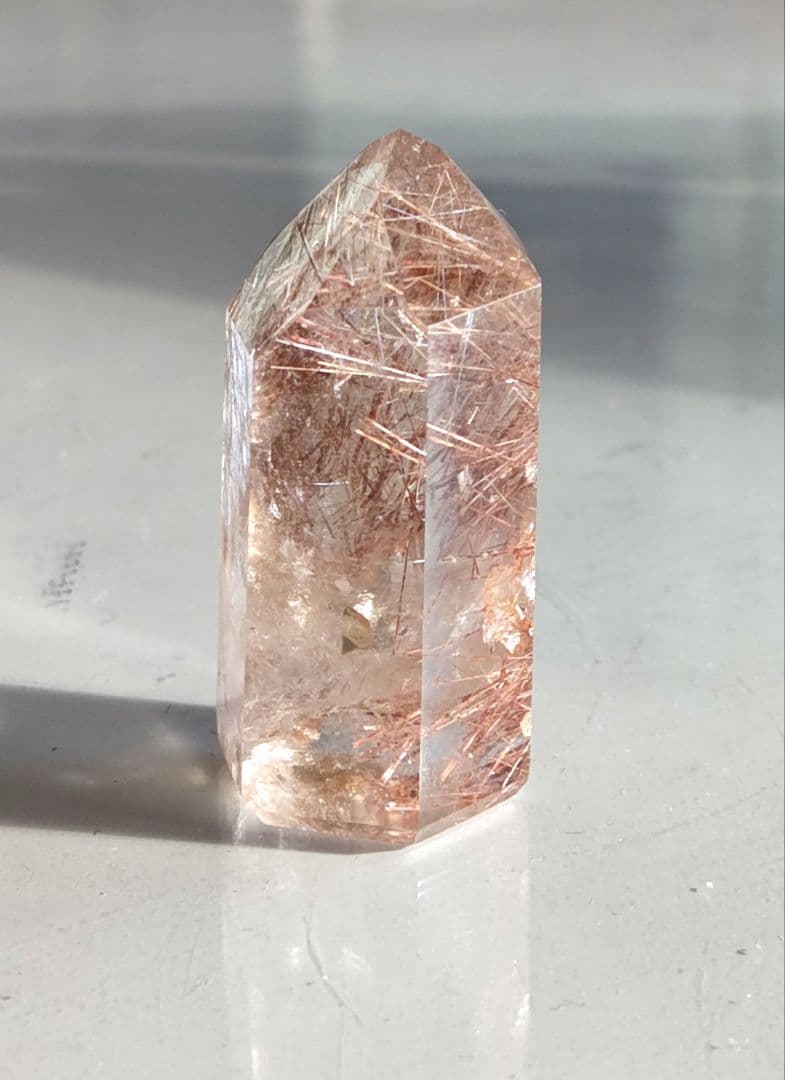 珍品【高品質】ピンクレッド ルチル ポイント