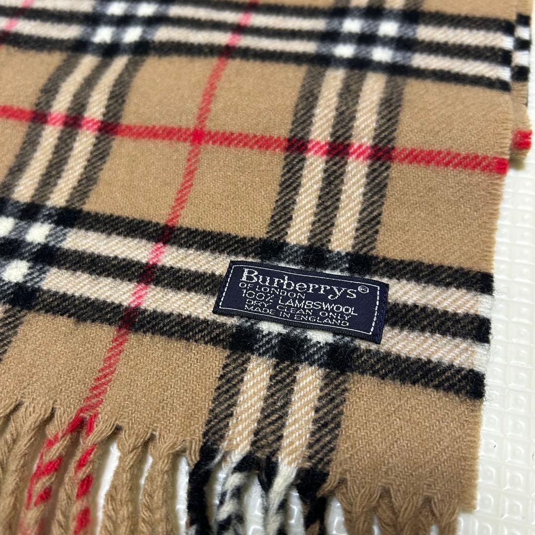 美品 Burberrys バーバリー ノバチェック柄 ラムウールマフラー